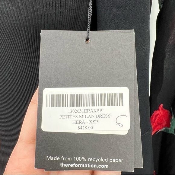 NWT Reformation Milan Maxi Dress Black Floral Hera Wrap Bridesmaid Dress Petite - Picture 10 of 13